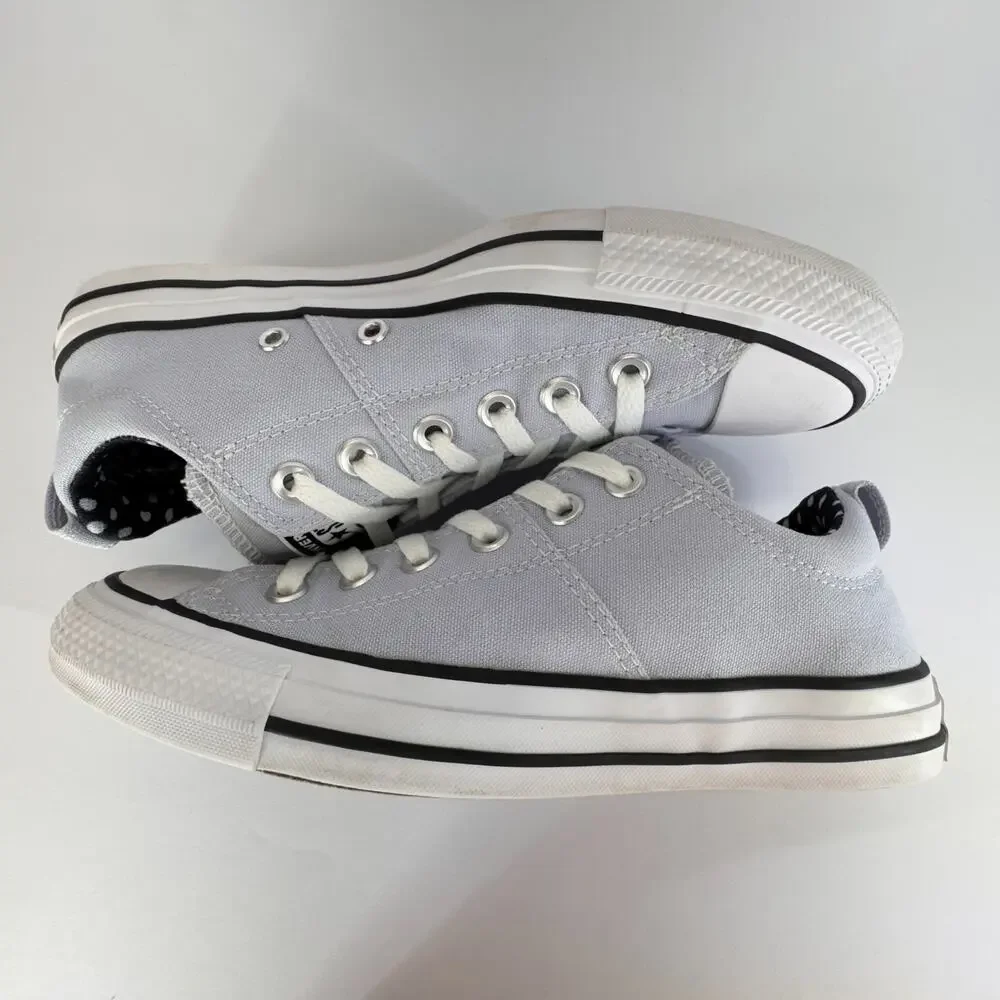 Converse All Star Women Size 7.5 Low Top 572368F Lace Up Canvas Unisex Gray Logo - Picture 6 of 11